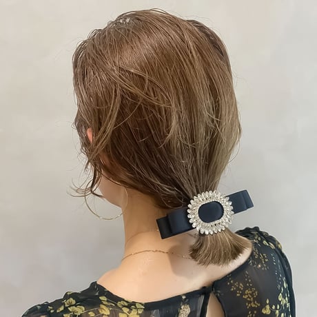motif and stone mix hair clip　NK2336