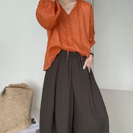 relaxed tuck wide pants /2color　NK2392