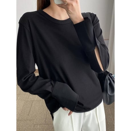 cuff button rib top /2color　NK2487