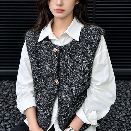 nuance color knit vest　NK2565