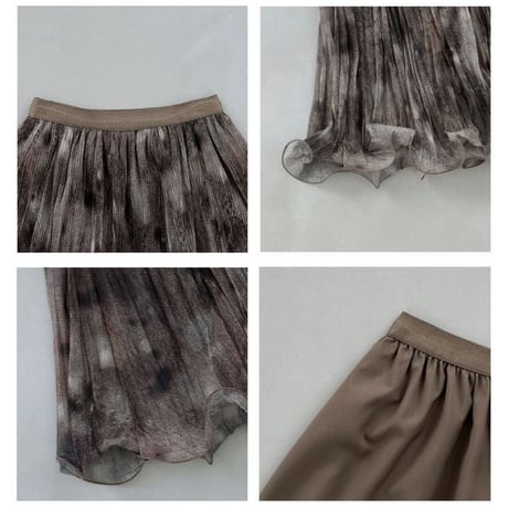 nuance sheer pleated skirt　NK2770