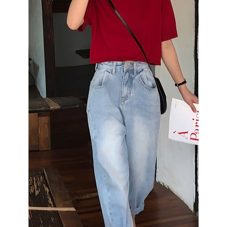 high waist wide denim pants　NK2764