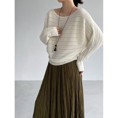 sheer knit dolman sleeve knit　NK2633