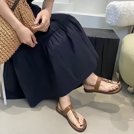 chain thong strap sandals /3color　NK2261
