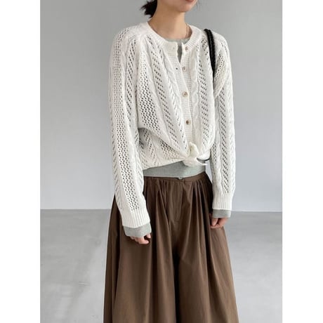 cable knit cardigan/3color　NK2657