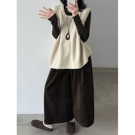 back ribbon knit vest　NK2594