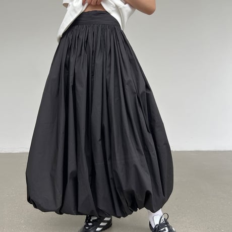 gathered high waist balloon skirt /2color　NK2697