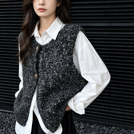 nuance color knit vest　NK2565