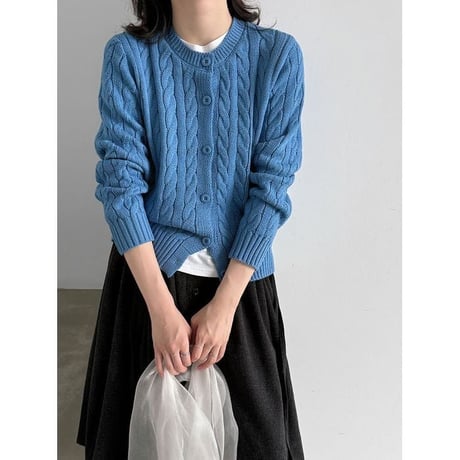 cable knit cardigan /4color　NK2627