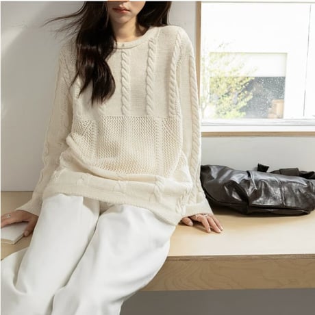 cable knit pullover　NK2632