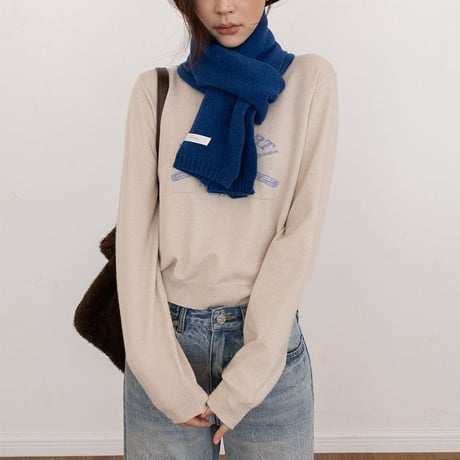 front logo knit pullover　NK2606