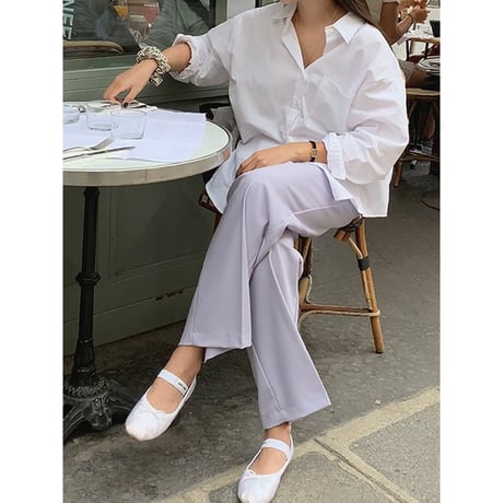 relaxed cotton long shirt /2color　NK2518