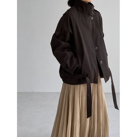 stand collar belt jacket /2color　NK2769