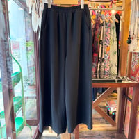 ワッフルワイドパンツ　ブラック