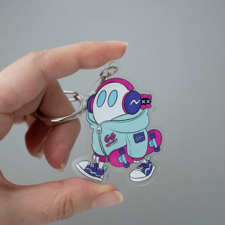 街を歩くおばけちゃんアクリルキーホルダー