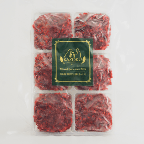 【冷凍】KAZOKU　会津銘産馬ミンチ(肺・ハツ入)　300ｇ（50ｇ小分け）　※常温商品とは一緒に注文不可です。