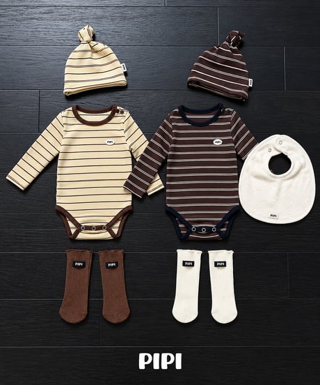 【STRIPE ROMPERS ＆ BONNET SET】