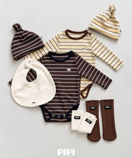 【STRIPE ROMPERS ＆ BONNET SET】