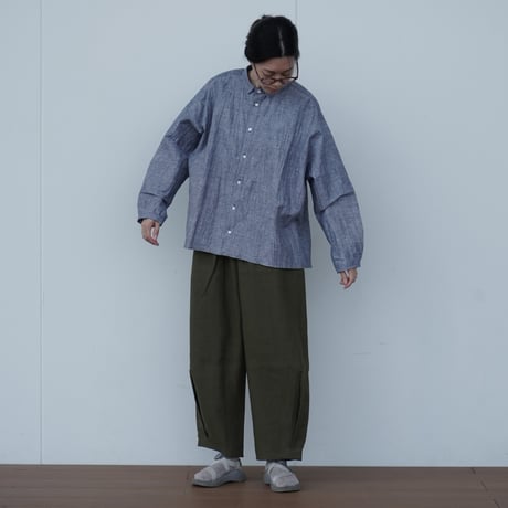 Dobby Gathered Shirt / sugiwai
