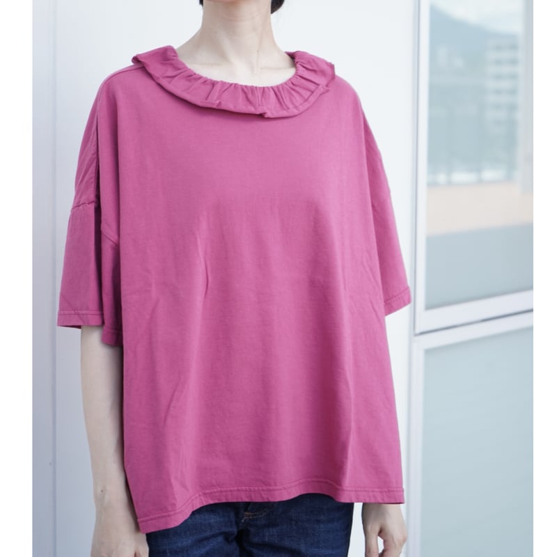 30/1 天竺フリルカラー半袖Tシャツ / homspun | 走る舟｜Concept Sto