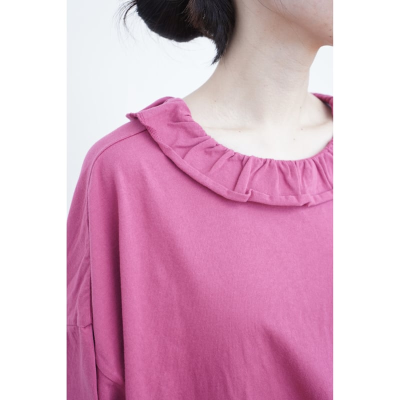 30/1 天竺フリルカラー半袖Tシャツ / homspun | 走る舟｜Concept Sto
