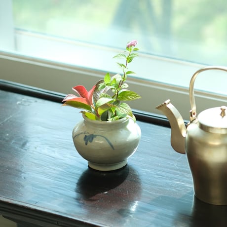 李朝青花白磁壺