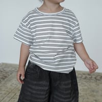 stripe rib tee｜white