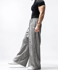 LINEN WIDE PANTS GRAY