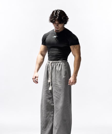 LINEN WIDE PANTS GRAY