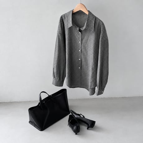 stripe cotton oversized shirt　MA2240