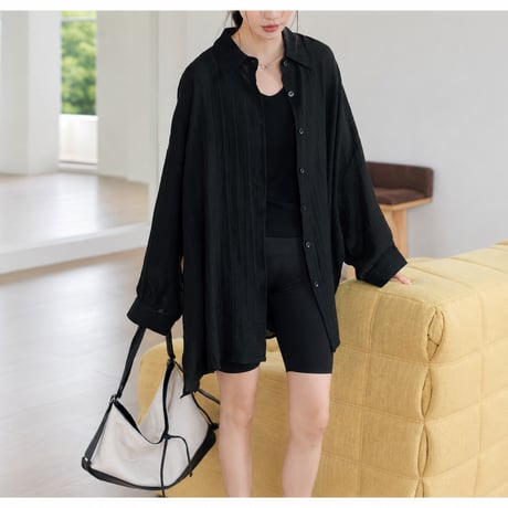 sheer light long shirt jacket/2color　MA2026