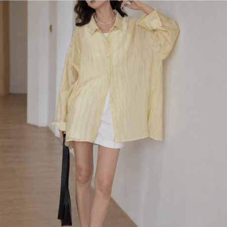 sheer stripe over shirt jacket/2color　MA2028
