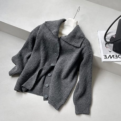 high neck knit cardigan and pants set /2color　MA2292