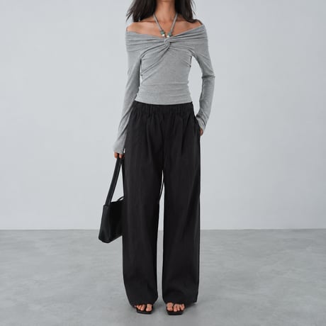 high waist wide longpants /3color　MA2098