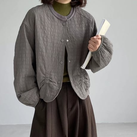 gathered collarless jacket　MA2271