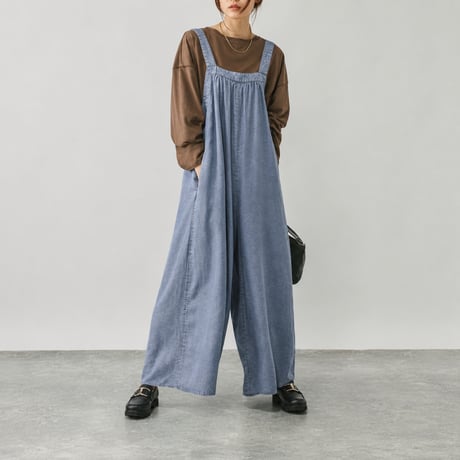 vintage wash wide salopette pants/2color　MA2088