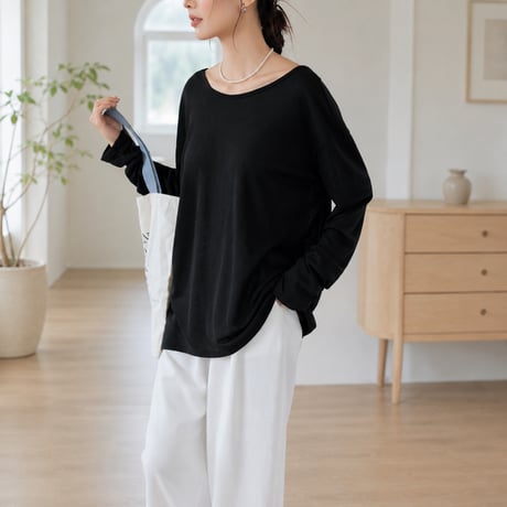 back open sheer long sleeve top　MA2029