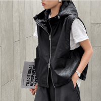 hooded zip up vest　MA2226