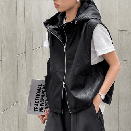hooded zip up vest　MA2226