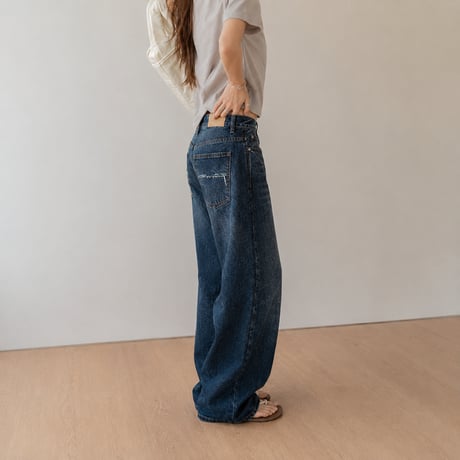 wash wide straight denim pants　MA2082