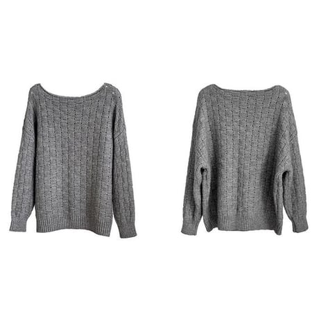 boat neck cable knit pullover　MA2264