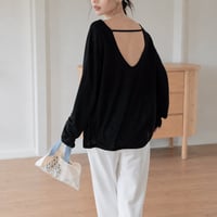 back open sheer long sleeve top　MA2029