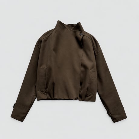 asymmetric stand collar jacket /2color　MA2284