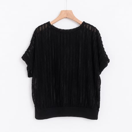 crew neck cutwork short sleeve knit pullover　MA2092