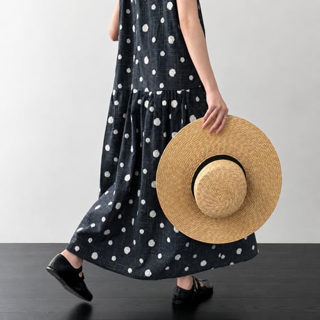dot embroidery check sleeveless one piece　MA1994