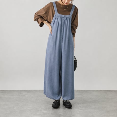 vintage wash wide salopette pants/2color　MA2088
