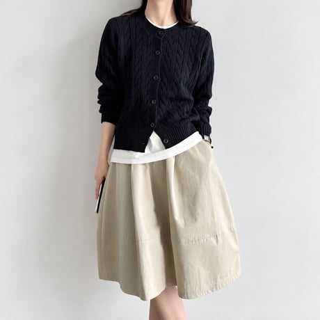 cable crew neck knit cardigan /4color　MA2291
