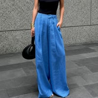 klein blue high waist straight wide pants　MA2087