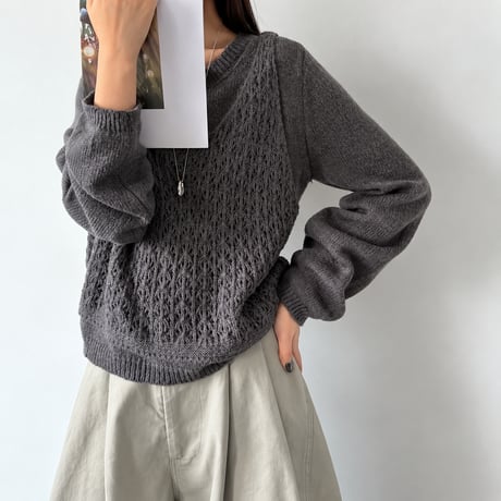 openwork knit ensemble /4color　MA2293