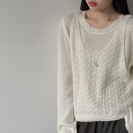 openwork knit ensemble /4color　MA2293